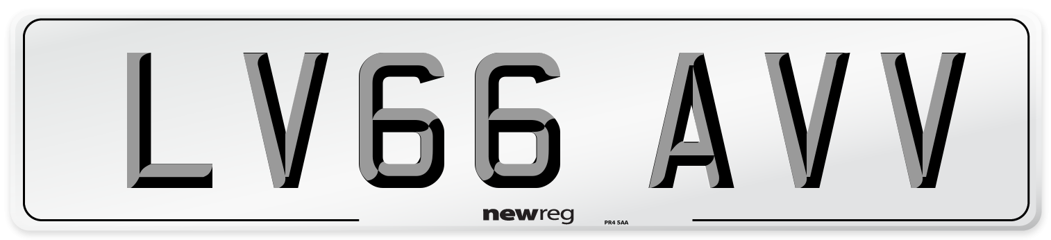 LV66 AVV Number Plate from New Reg